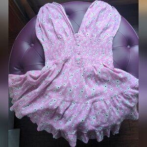 Asos Pink Floral Daisy Sleeveless Dress